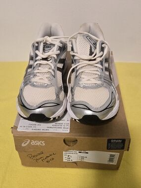 ASICS Silver White Running Sneakers